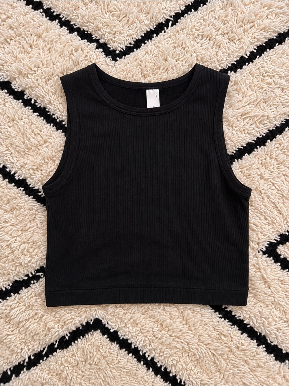 a new day Black Ribbed Sleeveless Crew Tank
